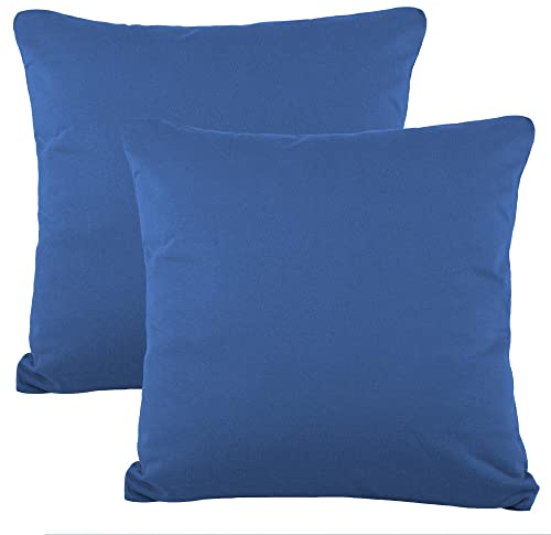 CelinaTex BeNature Kissenbezug Doppelpack 80 x 80 cm royal blau Baumwolle Kopfkissen Bezug Jersey