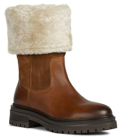 Geox D Iridea M, Stivali Donna, Marrone (Cognac), 37 EU