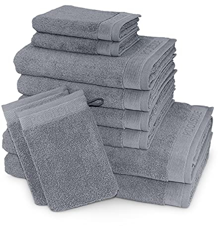 Möve Poolside 10-TLG. Handtuch-Set, Made in Germany, 100% Baumwolle, Stone 2*20x15 + 2*30x50 + 4*50x100 + 2*67x140