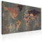 decomonkey Akustikbild Weltkarte 120x80 cm 1 Teilig Leinwand Modern Bilder Wandbilder XXL Schallschlucker Schallschutz Akustikdämmung Wandbild Deko Leise bunt Welt Karte Landkarte Kontinente