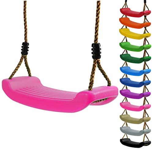 Kinderschaukel Brettschaukel stabil Schaukelsitz aus Kunststoff für Spielturm (Pink)