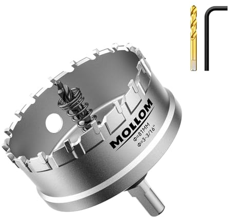 Mollom 3-3/16 (81mm) kraftfull karbidhålskär med 2 styrborrar