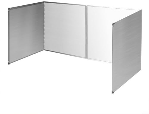 Besshepplo Deflettore pieghevole in acciaio inox per evitare schizzi di olio, per padelle, paraspruzzi da cucina per pareti (29 x 40 4 fette)