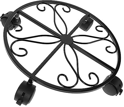 Milisten Blumentopfständer Blumenständer Aus Eisen Pflanzenbeweger Rollen Gartenwerkzeug Stabile Konstruktion