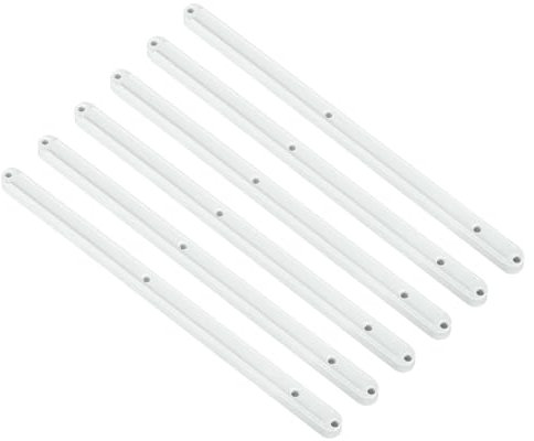 QUARKZMAN Guías para Cajones, 6 Piezas 300mm - Raíles de Plástico para Cajones, Guías Ranuradas Montadas en el Lateral para Cajones de Armarios Mesitas de Noche Cómodas (Blanco)