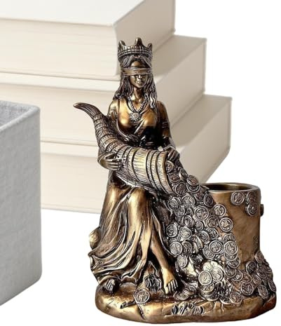 Estatua de la de la - Figura de Riqueza y Prosperidad | Escultura de Resina Dorada para el hogar, la Oficina y la exhibición Espiritual, Dije para Mesa o Estante, Accesorios Decorativos