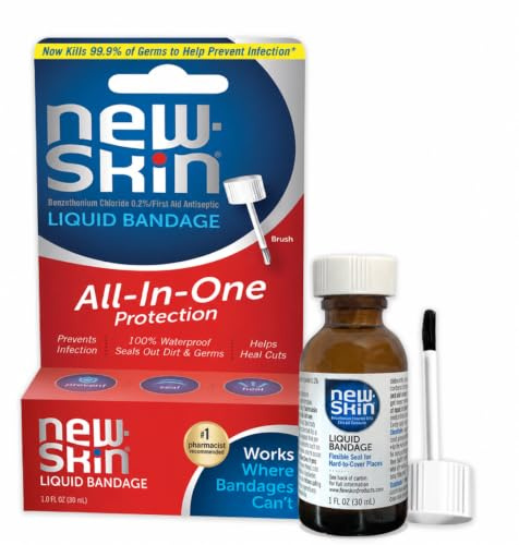 New-Skin Antiseptic Waterproof Liquid Bandage, Cuts & Blisters, 1 oz