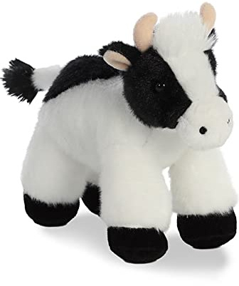 Aurora, 12766, Mini Flopsie Vache, 20 cm, Peluche, Noir et Blanc