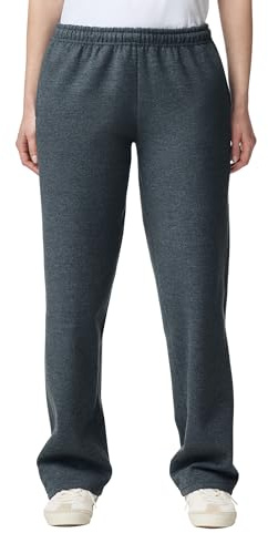 Gildan Men's Open Bottom Sweatpant with Pockets Pants, Dark Heather, XXL