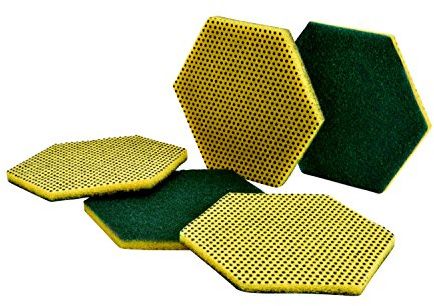 Scotch Brite 96Hex Professional Dual Purpose Scour Pad, 147 x 127 mm, Green/Yellow, Pack of 15