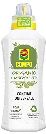Compo ORGANIC & RECYCLED Engrais liquide universel, avec bouchon gradué et anti-goutte, autorisé en agriculture biologique, végétalien, 1 litre