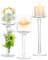 Nuptio 1 Set Portacandele Vetro per Candele A Pilastro e Candele Galleggianti, Portacandele Vetro Tealight Portacandele Tavolo per Centrotavola Festa Nozze Natale Halloween Decorazioni per Casa