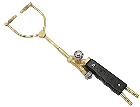 H01-6 Ossigeno-acetilene Ossigo-Propano Saldatura Pistola Doppia Testa Torcia per Condizionatore Frigorifero (Tipo D- Propano)