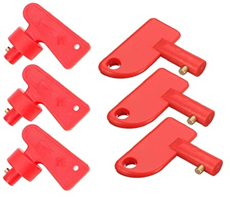 6 Pezzi Interruttore di Scollegamento Della Batteria, Universale Interruttore di Scollegamento, Batteria per auto Lsolator Cut Off Interruttore, Applica a per Auto,Barca,Camper(Rosso)