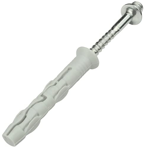 AERZETIX - C57872 - Satz mit 20 Schlagdübeln Ø6x40mm mit gefräster Kragen + schraublasche mit gewindekopf M6x50mm für Mutter M6 - nageldübel - für rohrmanschetten Befestigung Beton ascheblock