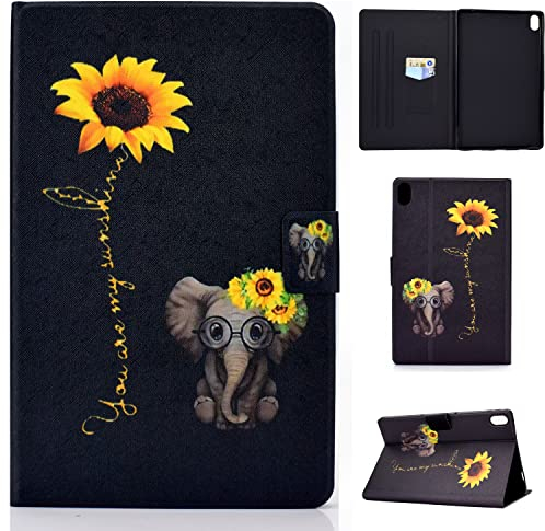 ONETHEFUL Hülle für iPad 10 Generation 10,9 Zoll 2022 Modell A2696 A2757 SchutzHülle PU Leder Tablet Tasche Book Case Huelle mit Ständer für iPad (10th Generation)- - Gänseblümchen Elefant
