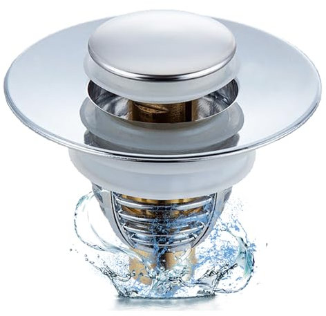 Waschbeckenstöpsel, Universeller Federkern-Drucktyp Kern Abflussstopfen, Universal Abfluss Ventil für Badewannenstöpsel, Mit Verstopfungsschutz Stöpsel für Spülbecken, Spülbecken Stöpsel