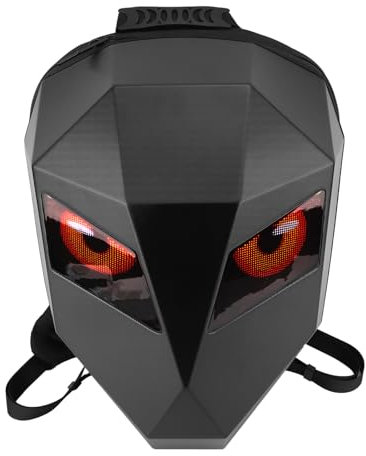 Bediffer Motorrad-LED-Rucksack, Wasserdichter Hartschalenkoffer für Reisen, Camping, Radfahren