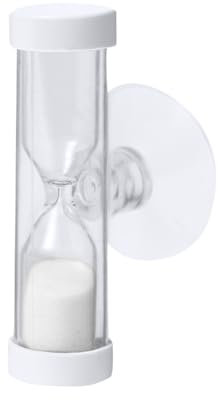 2 Stück Sanduhr Zahnputzuhr - 2 Minuten Timer - Kinder (weiß)