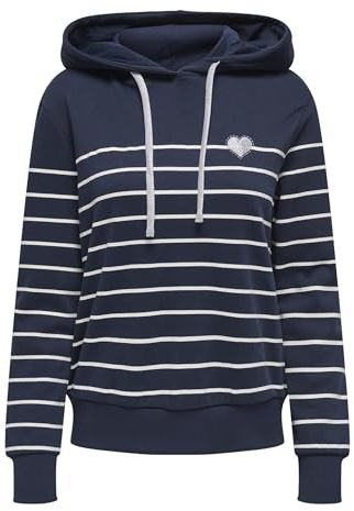 ONLY Dam Onladelle L/S Stripe Hood SWT Noos, Blazer Marinblå, XXL, Blazer marinblå, XXL