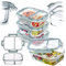 KADAX 4er Set Glas Frischhaltedosen mit Fächern (4x 1L), Vorratsdosen mit Deckel, luftdicht & auslaufsicher, Meal Prep Boxen, Vorratsbehälter für Küche & Gefrierschrank