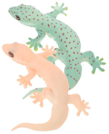 Toddmomy Figura Di Lucertola Simulata 2 Pezzi, Statuette Di Animali Realistiche Per Ragazzo Ragazza, Decorazione Da Giardino e Ornamento Miniatura Per Festa e Vaso