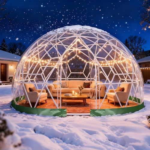 2.9 x 1.8m Serra da giardino a cupola igloo, Tenda a cupola da giardino in TPU, resistente alle intemperie, per cortile, feste, Natale, matrimoni