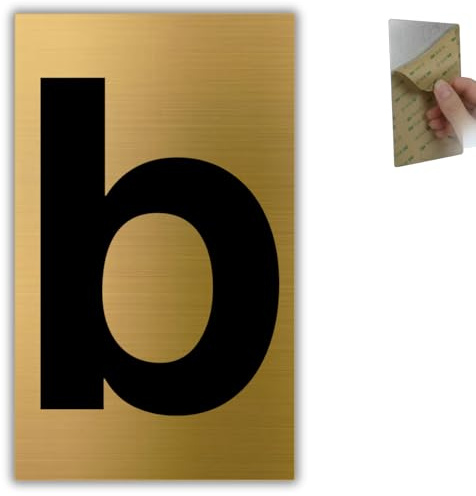 LEIASA | Número de Casa - 4x6,5 cm - Aluminio - Placa Numeración Portal - Numero para Buzón - Cifra Puerta Hotel - Cartel Dirección - Señal Número Edificio - Grosor 0.8 mm - Dorado (b, 65mm)