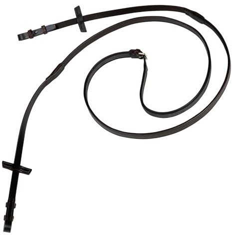 Stübben Lederzügel NT Extra Grip mit 9 innenliegenden Lederstegen - schwarz - Silber - VB/WB (140cm)