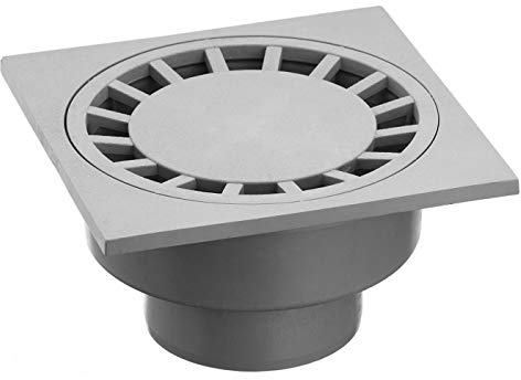 UPMANN Bodenablauf 10x10cm, grau DN50, senkrecht - 80100