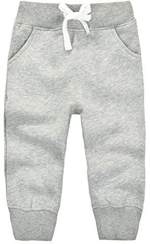 CuteOn Unisexo niños Elástico Cintura Algodón Calentar Pantalones Bebé Trousers Bottoms Gris 1Años