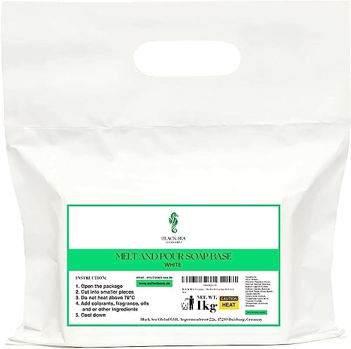 BLACK SEA · Germany · 1 kg Opak Weiß Seife zum Seifengießen Rohseife Soap Base Seifenbasis (SLS frei) 100% Vegan