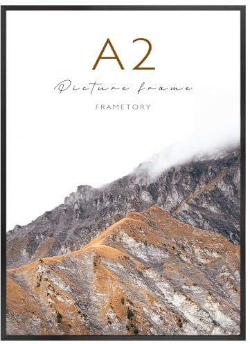 Frametory A2 Black Aluminum Picture Frame Acrylic Cover 1 Pack