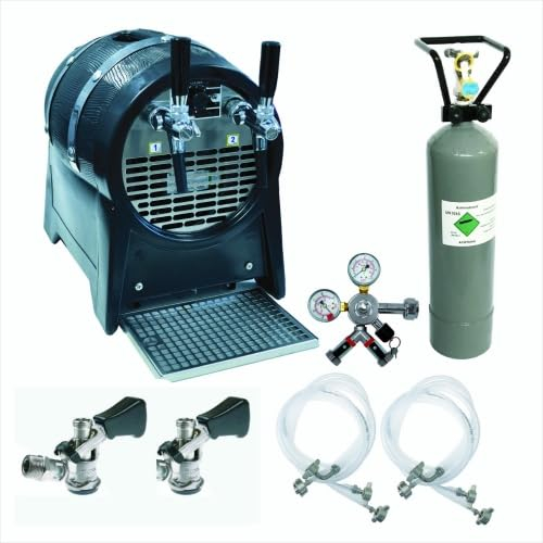 Bierzapfanlage Partyfass 60 l/h kompl.Set für 2 Bierfässer, Korb-Zapfkopf Typ S, 6,0kg CO2 Flasche