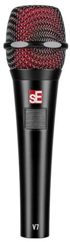 SE ELECTRONICS V7 PTT Supernieren-Talkback-Handmikrofon, dynamisches Handmikrofon mit Supernierencharakteristik, integrierter Shockmount, interner Windschutzscheibe und Push-to-Talk-Taste