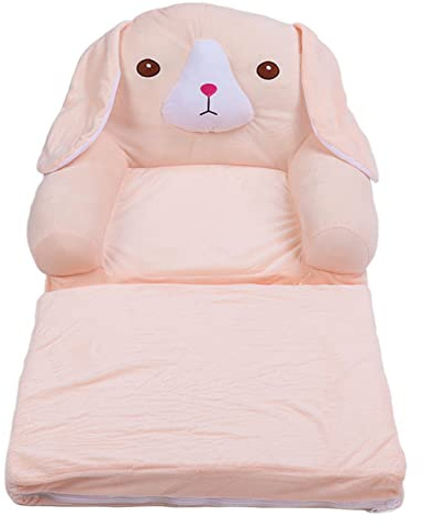 Mtlavishness Sofá Cama Plegable para Niños Diseño De Perro Rosa Sofá De Felpa Suave para Niños Pequeños con Esponja De 3 Capas para El Hogar Hotel Jardín De Infantes Leer Jugar (2 Niveles)