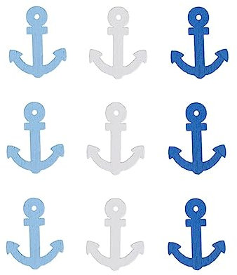 Vosarea - Ciondoli a forma di ancora, in legno, per fabbricazione di gioielli, ciondoli, progetti di artigianato, decorazioni, scrapbooking, 25 x 20 mm, colore casuale, 100 pezzi