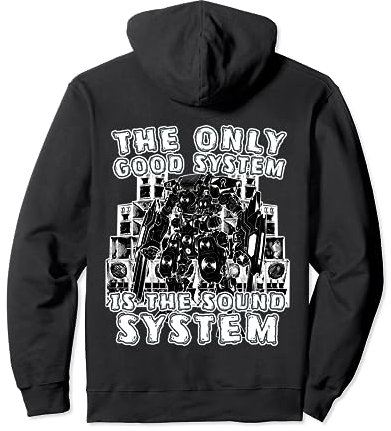 Free Party Tekno 23 Système de sonorisation DJ Rave Sweat à Capuche