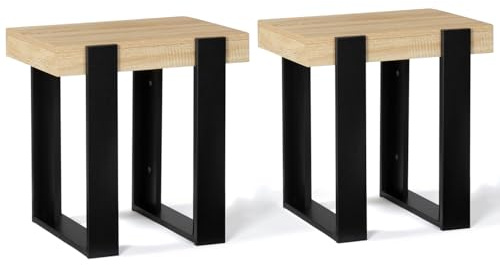 IDMarket - 2er-Set Nachttische Phoenix Beistelltische aus Holz und Schwarz