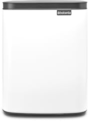 Brabantia - Bo Waste Bin 7L - Small & Stylish Rubbish Bin - Easy Open and Soft Closing Lid - Hygienic & Space Efficient - Wall Mountable - for Bathroom, Toilet, Home Office - White