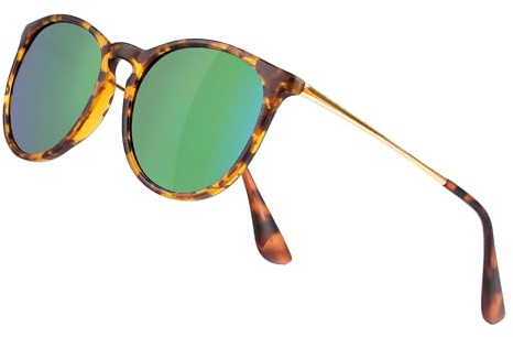 Yaserra Vintage Round Polarized Sunglasses for Women Men Classic Retro Trendy Designer Style Sun Glasses UV400 Protection