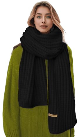 Boaisdus Winter Chunky Knit Scarfs Women's Thick Warm Knit Scarves Soft Long Chunky Knitted Scarf for Outddor Men & Women