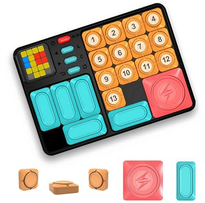 CZT Super Klotski Huarong Road Jigsaw Slide Puzzle Machine Electronic Toys Parent-child Logical Thinking Training Building Blocks Kids/Teen Maze Brick Escape Game Gifts for Kids/adults/students