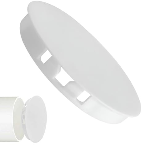 Copertura per tubo di ventilazione da 100 mm, coperchio a molla da 100 mm, copertura per tubi in plastica | Tappo a molla, connettore a scatto, per sigillare la polvere e prevenire il ritorno, colore bianco