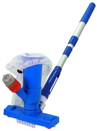 Kit Limpieza Piscina Herramienta de limpieza de piscinas Kit de mantenimiento de limpiador de piscinas portátil de plástico desmontable para estanque, fuente y piscina Set de Limpieza para Piscina(A)