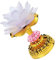 HOMSFOU 1Stk Bunte Lotuslampe tempel temple die bescherung decoration tischdeko esstisch Tischlampe in Hausform Ornamente Statue buddhistisches Licht Buddha-Hallenlampe Plastik Weiß