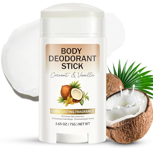 Whole Body Deodorant Stick, Antiperspirant Aluminium Free Deodorant, Solid Perfume Antiperspirant For Men & Women – 24H Freshness, Multi-Use Odour Control For Men & Women (Coconut)