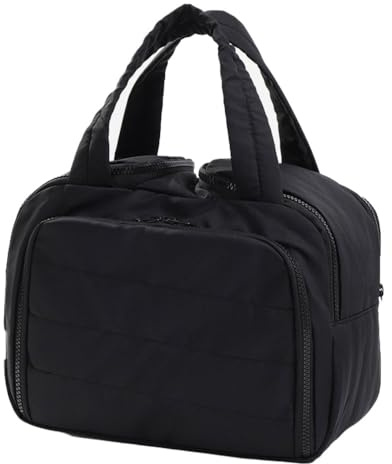 MiOYOOW Travel Toiletry Bag, Large Capacity Makeup Pouch with Handles & Compartments PVC Separated Wet/Dry Storage Organiser for Women