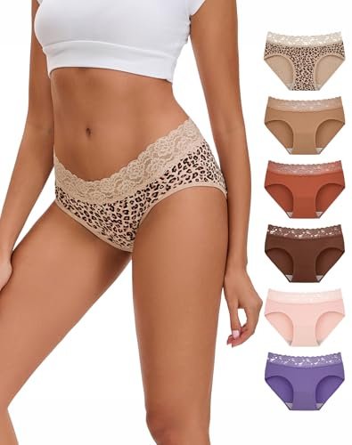 INNERSY underbyxor dam bomull sexig spets hipster mjuka trosor 6-pack