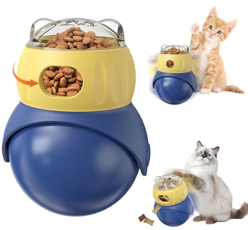 ESYFOR Juguetes Interactivos para Gatos Pelota de Juguete para Gatos Ajustable Pelota de Comida para Felinos para Mantener Ocupados a los Gatos Mejorar la Digestión